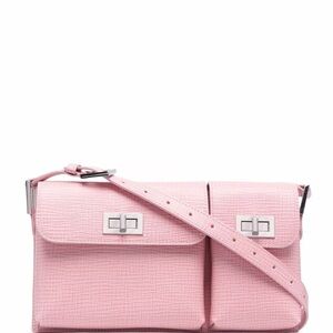 BY FAR Pink Textured Billy Shoulder Bag